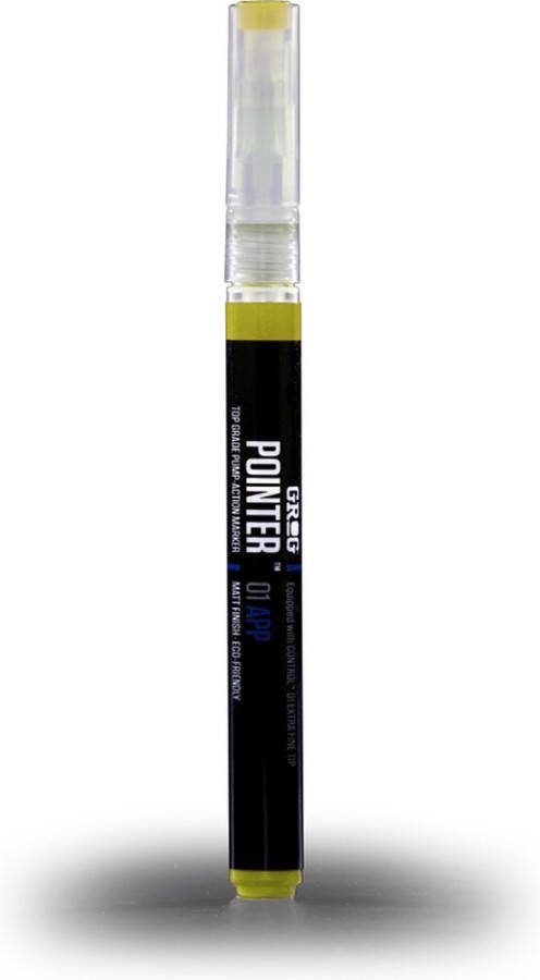 Grog Pointer 01 APP Verfstift Acrylverf op waterbasis Extra fijne punt van 1mm Springfield Yellow