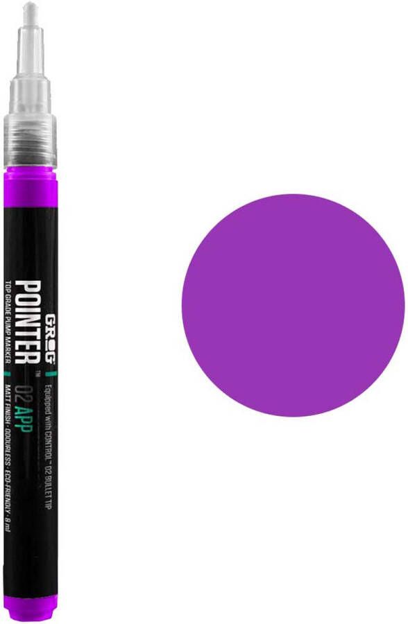 Grog Pointer 02 APP Verfstift Acrylverf op waterbasis fijne punt van 2mm Bruise Violet