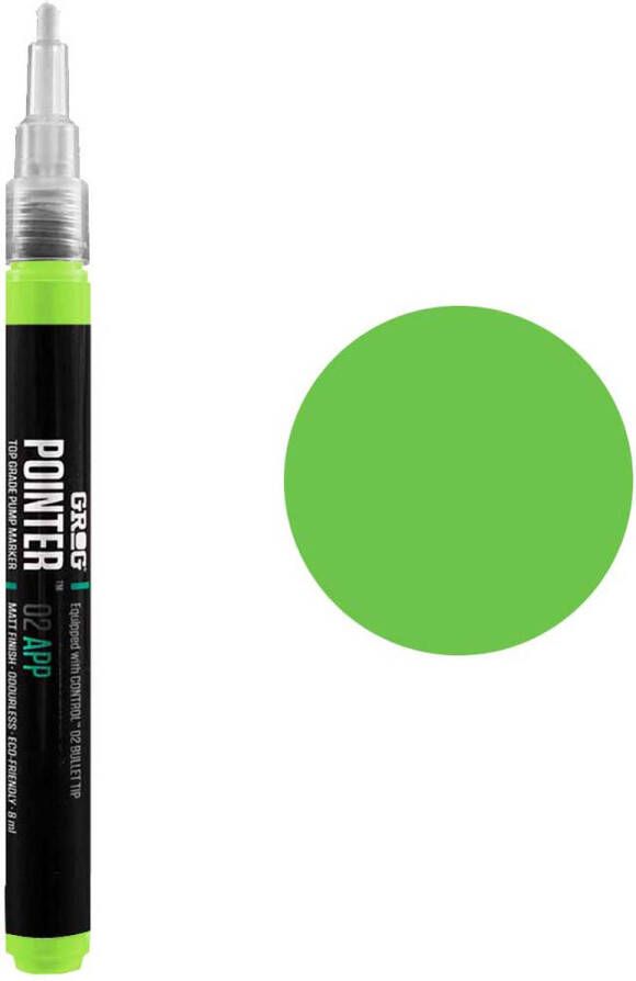 Grog Pointer 02 APP Verfstift Acrylverf op waterbasis fijne punt van 2mm Laser Green