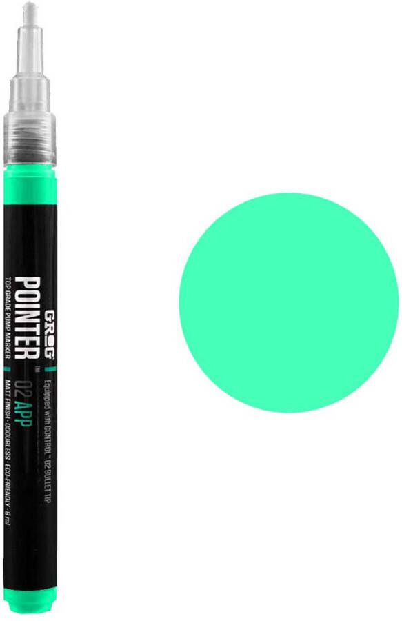 Grog Pointer 02 APP Verfstift Acrylverf op waterbasis fijne punt van 2mm Miami Green