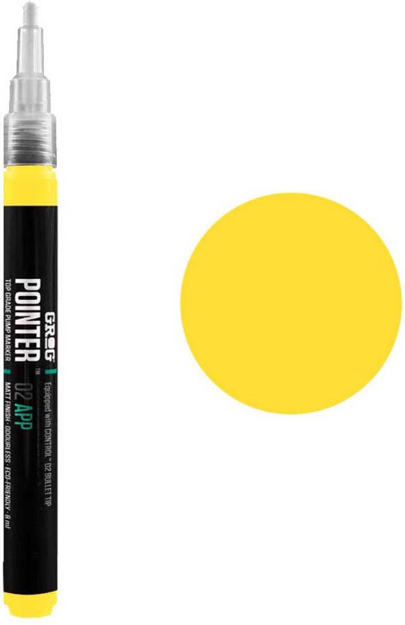 Grog Pointer 02 APP Verfstift Acrylverf op waterbasis fijne punt van 2mm Springfield Yellow
