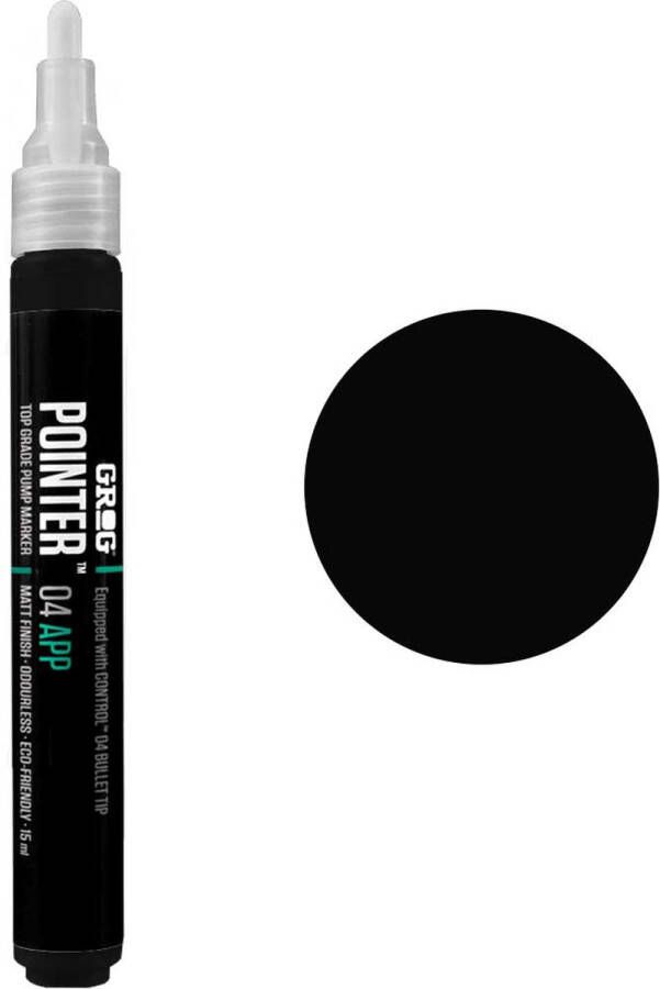 Grog Pointer 04 APP Verfstift Acrylverf op waterbasis medium punt van 4mm Death Black