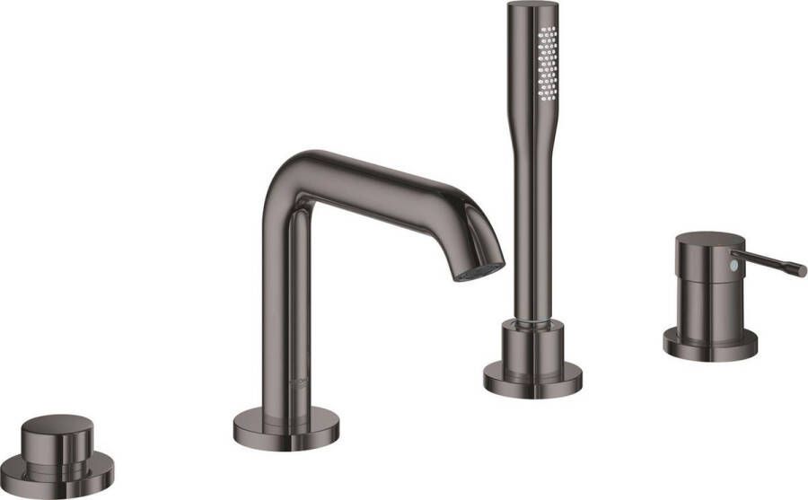 GROHE Essence New Badkraan Viergats badrandcombinatie Hard graphite (antraciet glanzend)