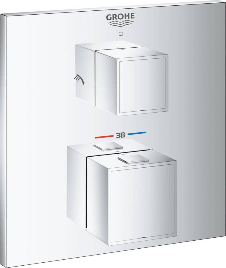 GROHE Grohtherm Cube inbouw douchekraan Opbouwdeel Met 2 uitgangen chroom