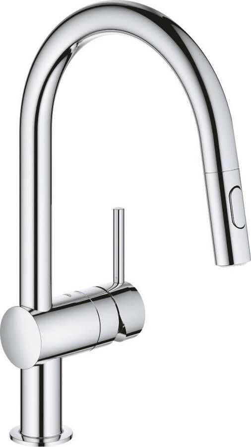 GROHE Minta keukenkraan hoge draaibare C-uitloop Uittrekbare handdouche 2 straalstanden chroom 32321002