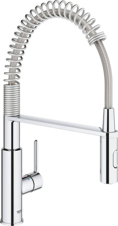 GROHE QuickFix Get 1-gats Keukenkraan met professionele handdouche Chroom