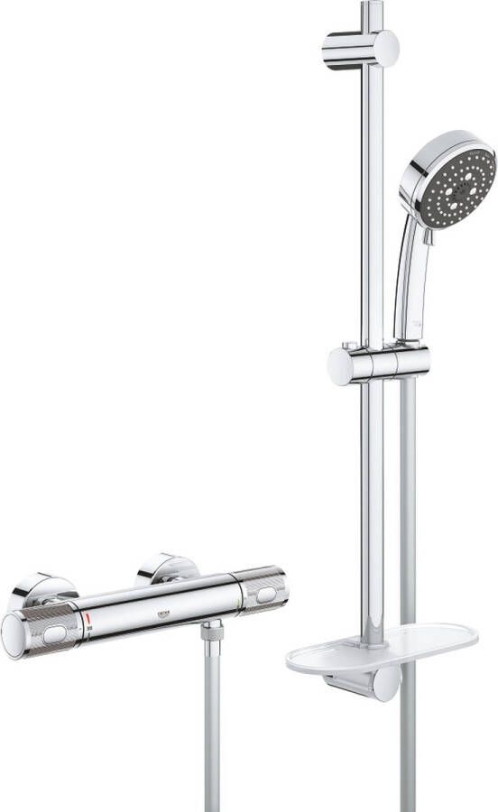 GROHE QuickFix Precision Feel Thermostatische Douchekraan met glijstangset EcoJoy CoolTouch chroom 34791000