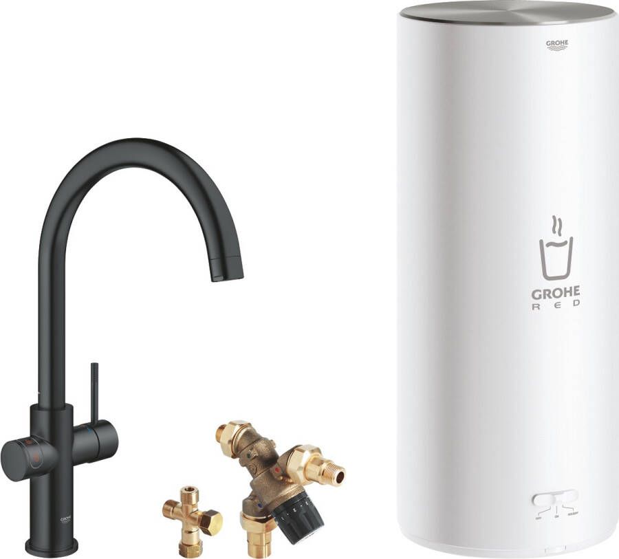 GROHE Red 3-in-1 Kraan met L-Size boiler kleur Black Velvet