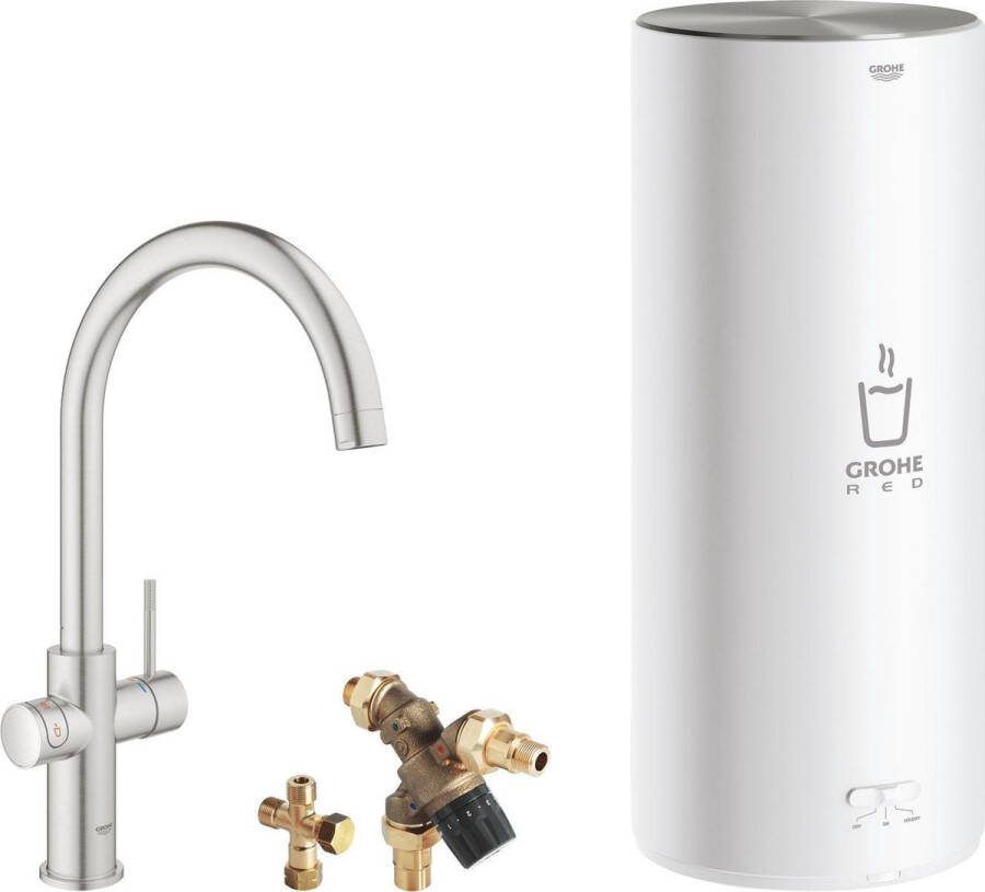 GROHE Red 3IN1 kokendwaterkraan C Uitloop 7L boiler mengventiel – RVS (supersteel) 30031DC1