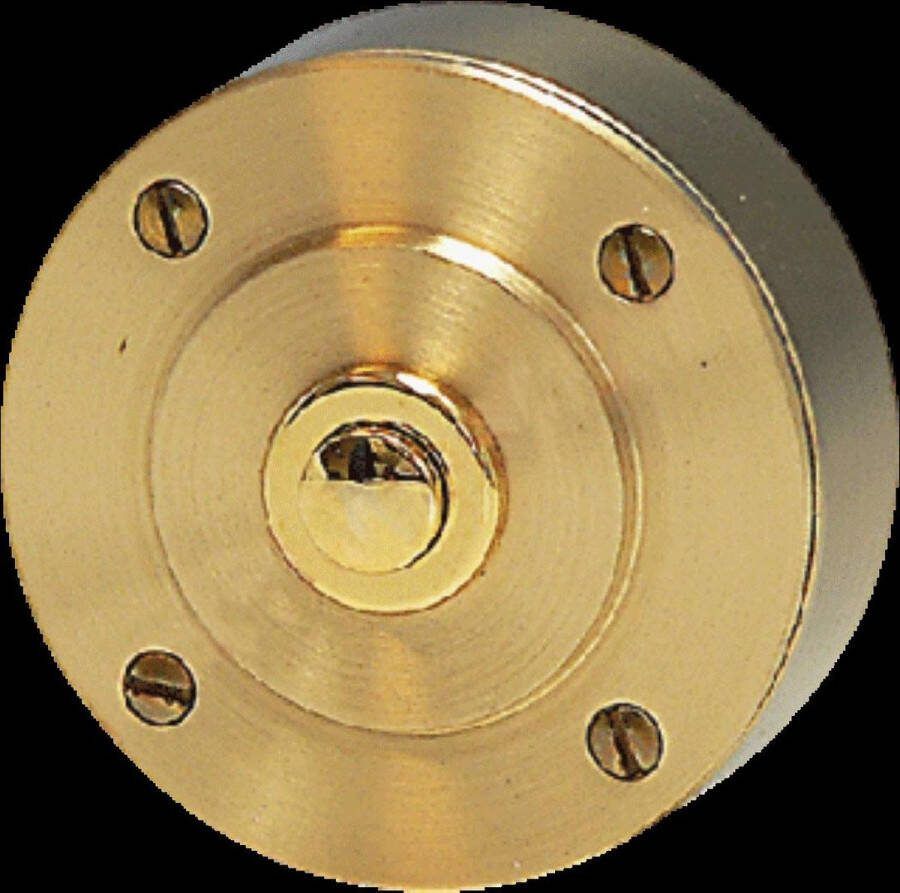 Grothe Deurbel Beldrukker van messing H: 30mm x Diam: 68mm