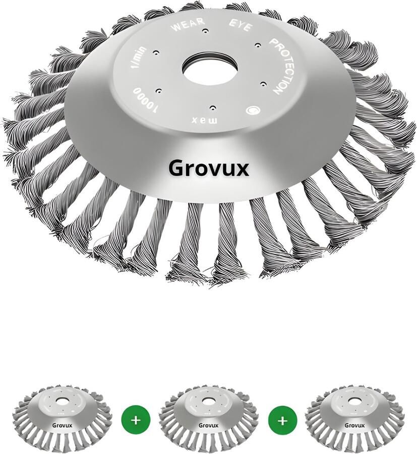 Grovux Onkruidborstel voor Bosmaaier Elektrisch 3 STUKS Incl. Montageset Kantenmaaier Onkruidverwijderaars Onkruidbestrijding – Onkruidverdelger Voegenborstel Ø20