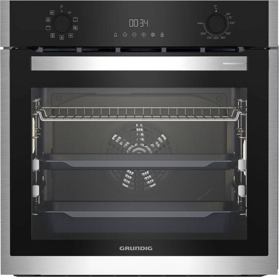 Grundig GEBM19301BC inbouw oven SoftClose deursluiting Stoomreiniging