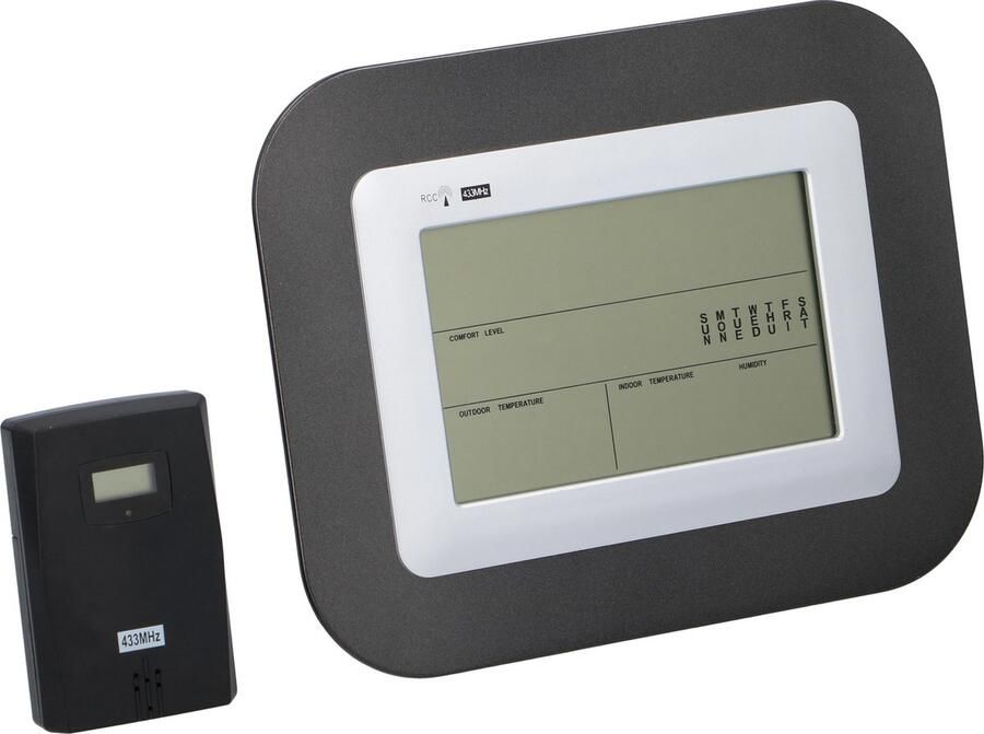 Grundig Weerstation Zwart Voor Binnen en Buiten Thermometer Kalender Zwart