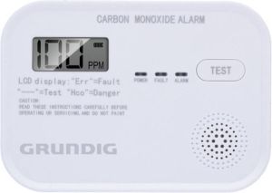 Grundig Koolmonoxidemelder Sensor Display Temperatuurweergave Testknop 85 dB