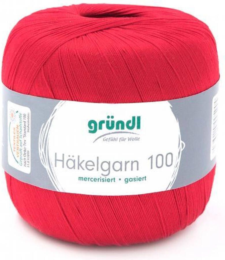 Gründl Wolle 813-127 Haakgaren 100 6x100 gram signaalrood