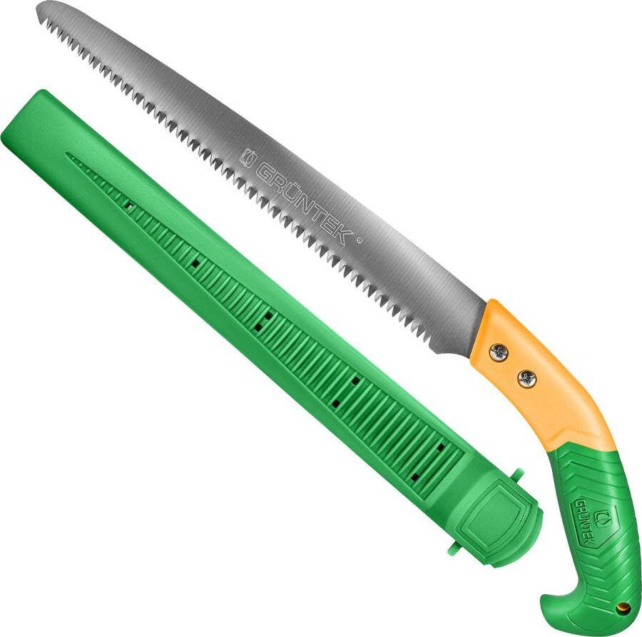 Grüntek GRÜNTEK Tuinschaar BARRAKUDA 300 mm Boomzaag Impuls geharde agressieve speciale tanden Handzaag antislip rubberen handvat handige houder met riemclip Houtzaag Zaag Takkenzaag