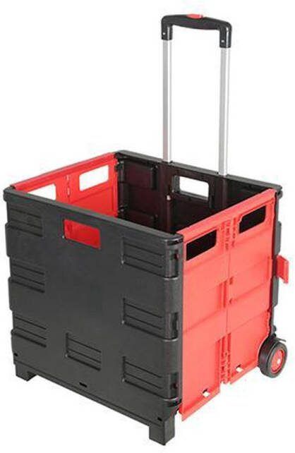 GS Quality Products GS boodschappenkrat XL 45 liter Vouwkrat op wielen Inklapbare boodschappentrolley