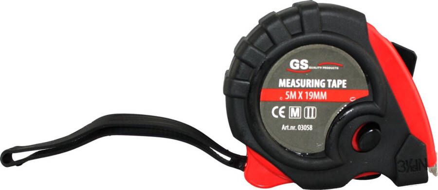 GS Quality Products GS 'heavy duty' rolmaat 5 meter x 19mm Rolbandmaat 100% nauwkeurig
