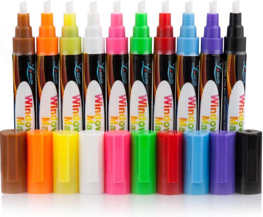 GS-T Krijtstiften Raamstiften Krijtmarkers Raamtekenstiften Krijt- Glasstiften Porseleinstiften Set van 10 Stiften