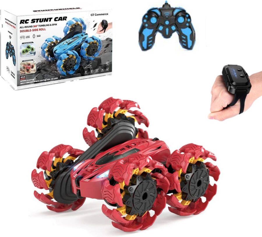 GT commerce GT Bestuurbare RC auto Stunt Race Auto: De Ultieme RC Bestuurbare Auto voor Thrill-Seekers met Full-Grip Banden en Slimme Horloge Bediening Speelgoed 3 jaar 4 jaar