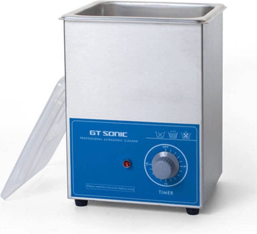 GT Sonic GT-Sonic 1620T ultrasoon reiniger 1.5 liter RVS ultrasone reiniger 40kHz ultrasoon reinigingsapparaat Ultrasoonreiniger incl. korf en deksel