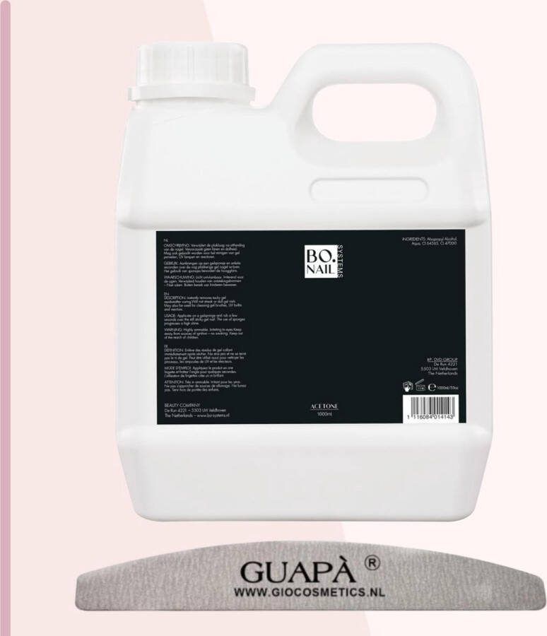 GUAPÀ Aceton Puur 1000 ml | Nagel Verwijderaar voor Gellak Acrylic Nagellak Gelnagels | Nagellak Remover | Acetone