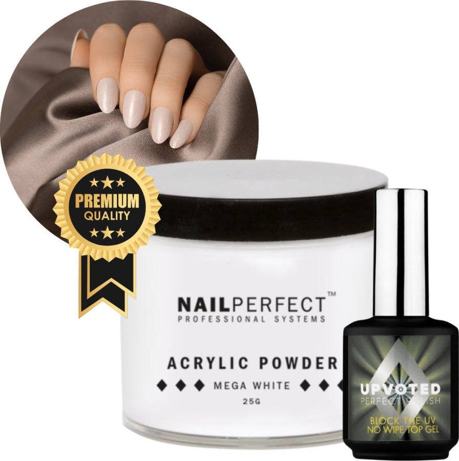 GUAPÀ Acrylpoeder Mega White Acrylic Powder 25 gr Dutch Quality Acryl Nails Nepnagels + Top Gel & Nagelvijl !