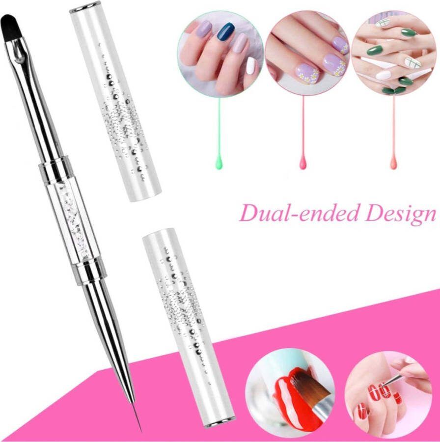 GUAPÀ Gel Penseel Zilver Polygel Penseel Nagel Penselen Nail Art penselen Nail Brush Nepnagels Gellak Gelnagels Builder Gel 1 x Gel Penseel Zilver