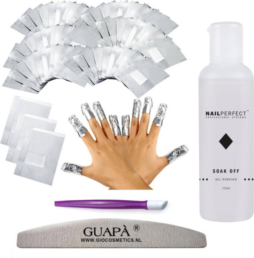 GUAPÀ Gellak Nagel Verwijderaar Set voor alle Gel Nagels | Gel Nagellak Remover | Soak Off Folie | Gel Verwijderaar Wraps