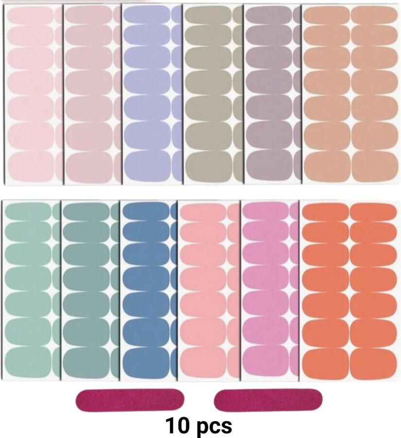 GUAPÀ Nagelstickers & Nail wraps Nail Art Nagel Folie kleuren Nail Wrap 10 Vellen Nagelstickers Pastel Nail Wraps Stickers 10 Pastel nagel wrap stickers