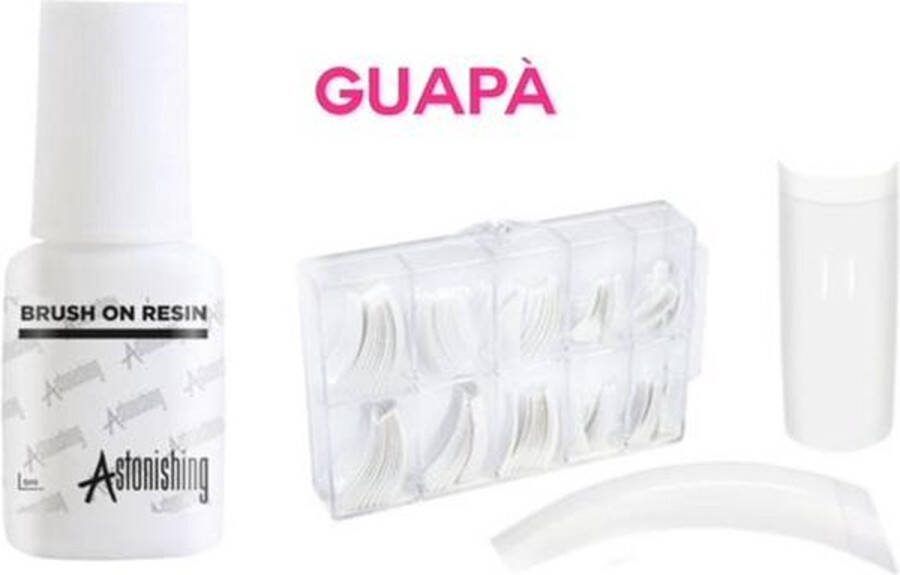 GUAPÀ GUAPÀ Kunstnagel Set voor het zetten van Nagelverlenging 100 stuks French Manicure Wit + 5 ml nagellijm Acrylnagels Tips Nepnagels pakket