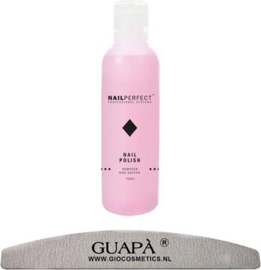 GUAPÀ GUAPÀ Nagellak Remover Non Aceton voor het verwijderen van nagellak van alle nagel systemen inclusief een Moon Nagelvijl 100 180 100 ml