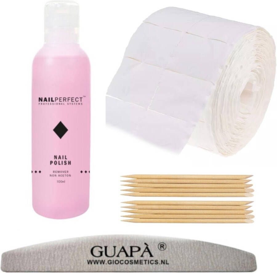 GUAPÀ Nagellak Remover Set Deluxe | Verwijder eenvoudig je Nagellak| Nail Polish Remover |Non Aceton | Nepnagels | Plaknagels | 100 ml