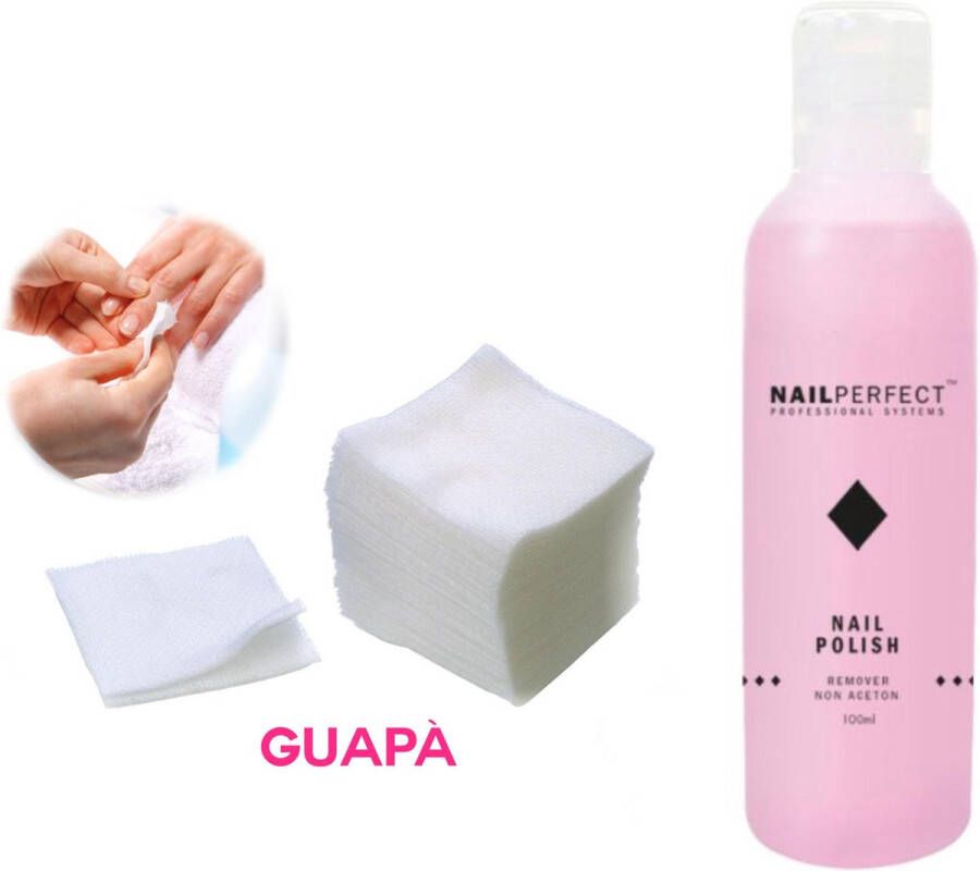 GUAPÀ Nagellak Remover Set met Pluis vrije Nail Wipes voor het reinigen en verwijderen van je Gel |Acryl | Poly Gel Nagels & Nagellak