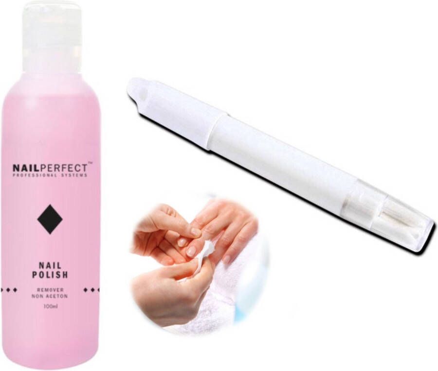 GUAPÀ Nagellak Remover Stift inclusief 100 ml Nagellak Remover | Eenvoudig nagellak verwijderen | Nail Corrector Pen