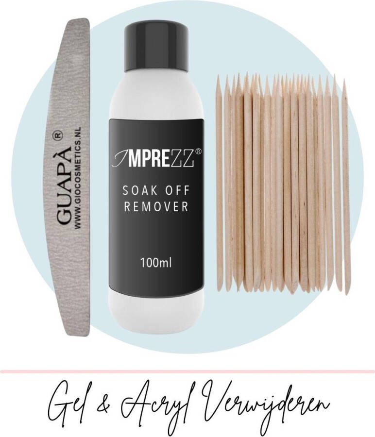 GUAPÀ Nagellakremover Soak Off Remover Soak Off Wraps Verwijder Acryl Nagels & Gel Nagels Gellak verwijderen Nagellijm en Nageltips Verwijderen