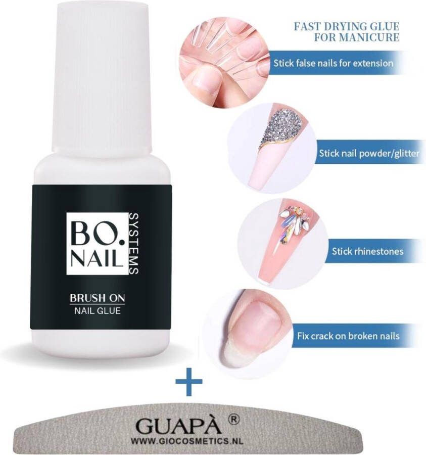 GUAPÀ Nagellijm voor Nagel Tips | Plaknagels | Nepnagels & Nail Art | Nagel Decoratie Lijm | Nail Glue 5ml