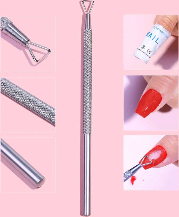 GUAPÀ Nagelriem Cuticle Pusher Bokkenpootje Bokkepoot Metaal Bokkenpootje Manicure Tool Nail Art Nagel Beauty Tool Gellak verwijderaars Pedicure & Manicure Driehoek Nagelriem Bokkenpootje Metaal