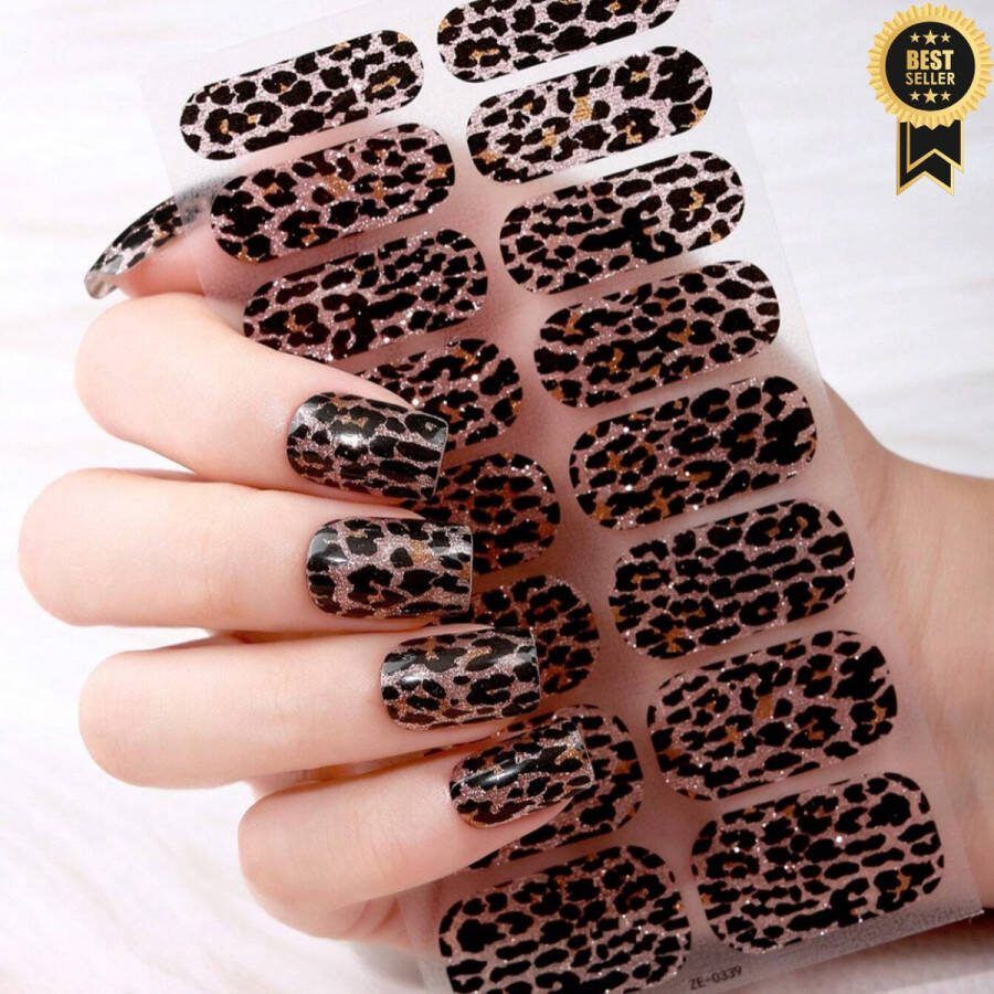 GUAPÀ Nagelstickers & Nail wraps 16 pcs Luipaard Nail Art Nagel Folie kleuren Nail Wrap 16 Nagelstickers Leopard Nail Wraps Stickers 16 nagel wrap stickers Luipaard
