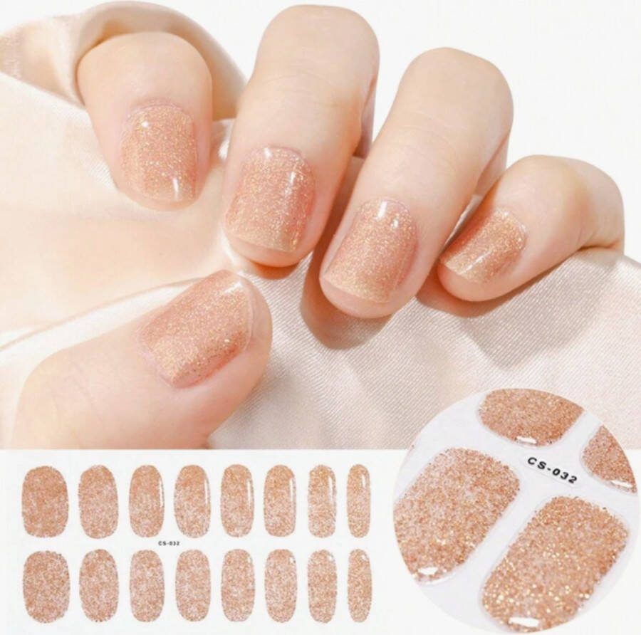GUAPÀ Nagelstickers & Nail wraps 16 pcs Nail Art Nagel Folie kleuren Nail Wrap 16 Nagelstickers Goud Nail Wraps Stickers Gellak Nagel Wraps 16 nagel wrap stickers Goud Glitters
