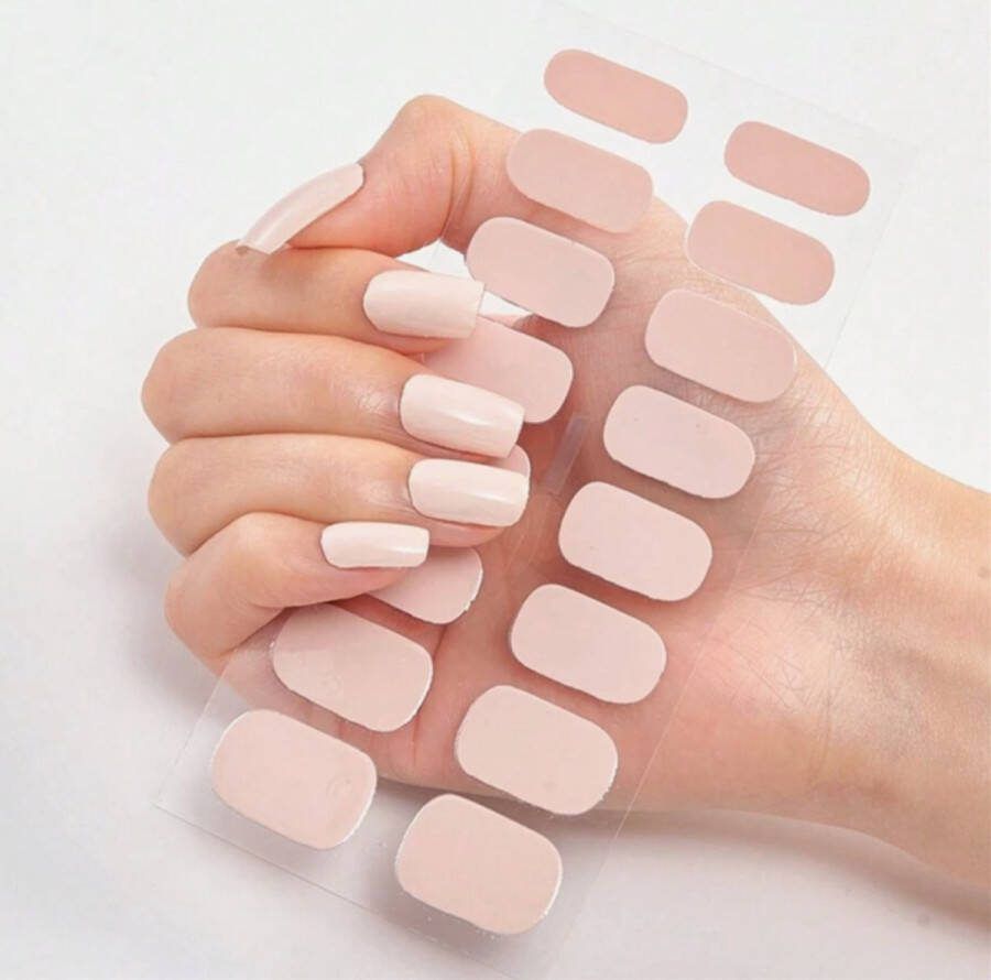 GUAPÀ Nagelstickers & Nail wraps 16 pcs Zalm Roze Nail Art Nagel Folie kleuren Nail Wrap 16 Nagelstickers Pastel Nail Wraps Stickers 16 nagel wrap stickers Zalm Roze