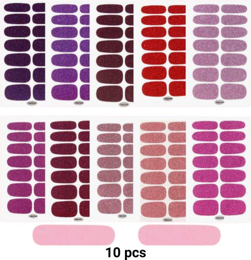 GUAPÀ Nagelstickers & Nail wraps Nail Art Nagel Folie Glitter Stickers Nagelstickers Nagellak Stickers 10 Nail Art stickervellen