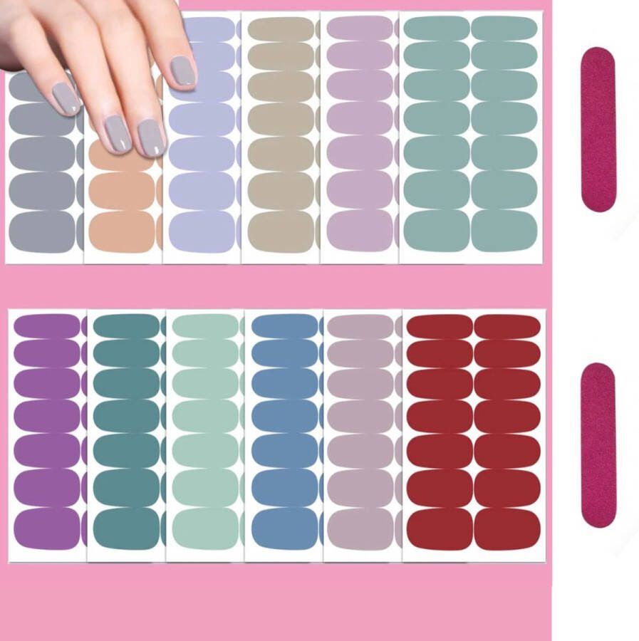GUAPÀ Nagelstickers & Nail wraps Nail Art Nagel Folie kleuren Nail Wrap 12 Vellen Nagelstickers Pastel Nail Wraps Stickers 12 Pastel nagel wrap stickers