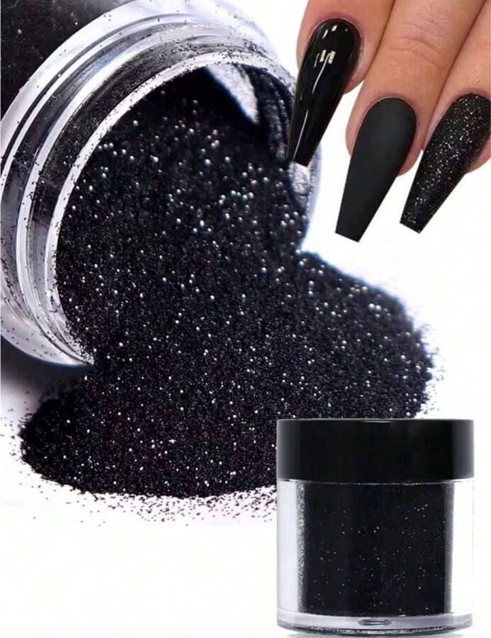 GUAPÀ Nail Art Glitter Poeder Set Nail Art glitters Nail Art & Nagel Decoratie Sugar powder Nagels 1 stuks Zwarte kleur nagelpoeder