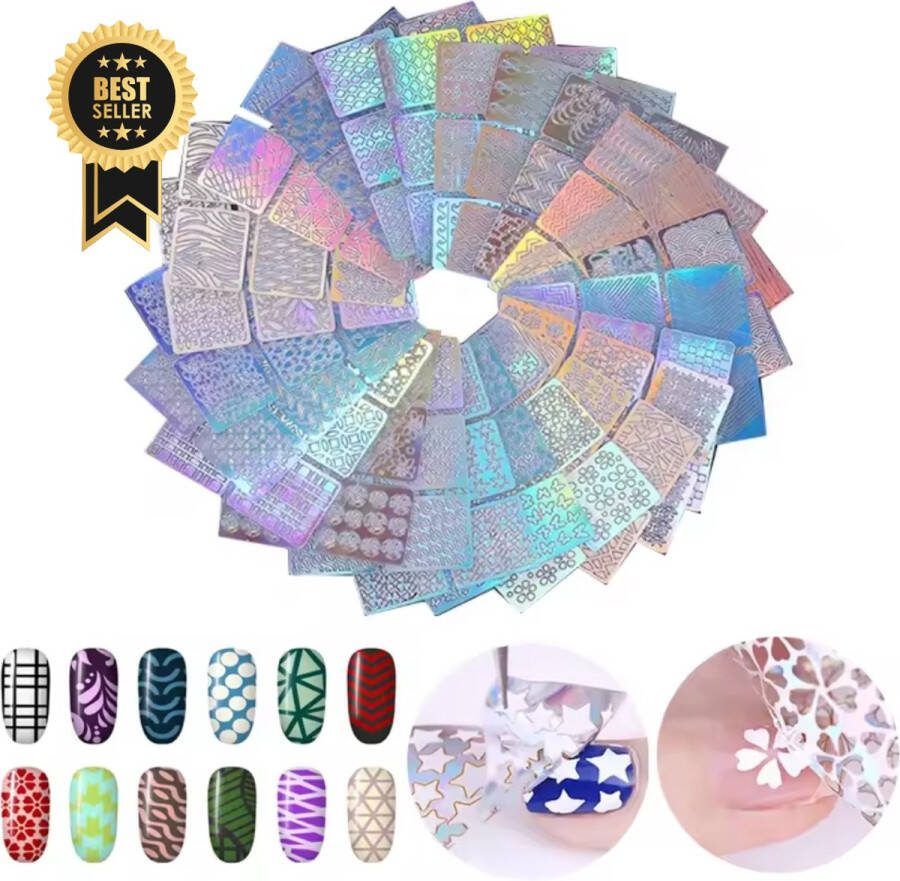 GUAPÀ Nail Art Nagel Sjabloon Stickers 12 vellen Zelfklevende Nagelstickers & Nageldecoratie Nail Art Decals Nagel Stickers Patronen