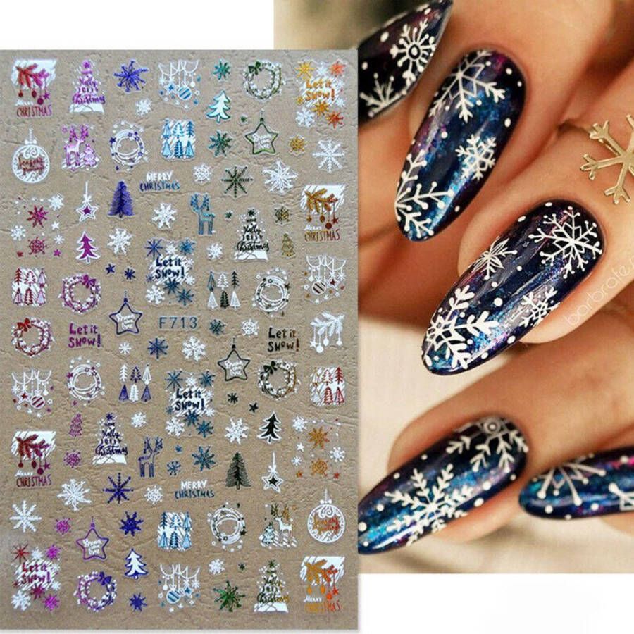 GUAPÀ Nail Art Nagelstickers Zelfklevende 3D Nagel Stickers Kerst Nail Art 3D Stickers Gellak Acryl Nagels Nagelstickers Kinderen Nail Art Stempel 1 kerst vormpjes nagelstickers