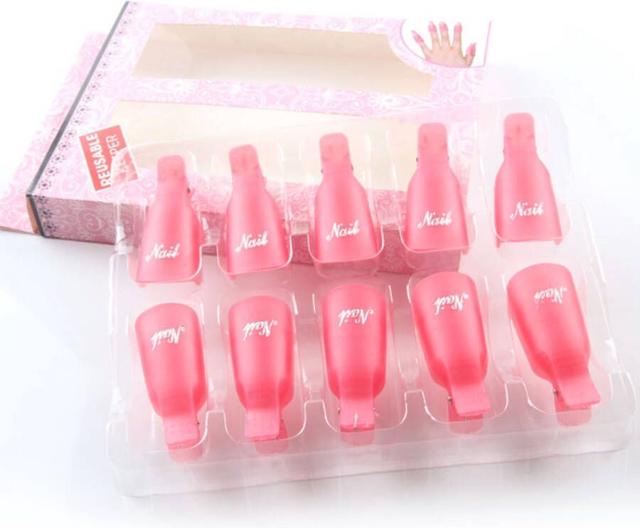 GUAPÀ Soak Off Clips | Nagellak Remover Clips | Nagellak Remover | Acryl Verwijderen | Gellak Nagel Verwijderaar voor alle Gel Nagels | Gel Nagellak Remover | Soak Off Remover | 10 stuks Roze