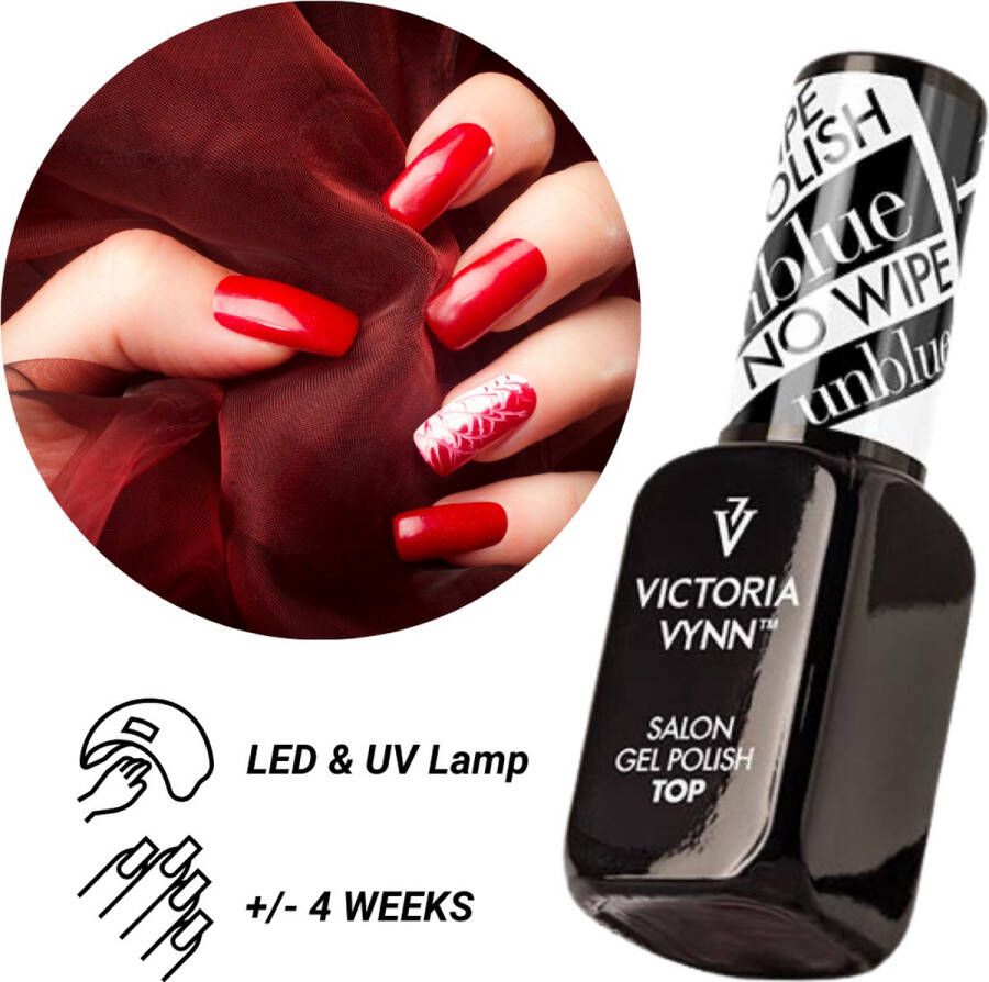 GUAPÀ Top Coat No Wipe High Shine Geen Blauwe Gloed Victoria Vynn Unblue Uv Blocker Top Gel UV Filter Top Coat Gellak Acryl Nagels Nagellak BIAB 8ml Top Coat Unblue