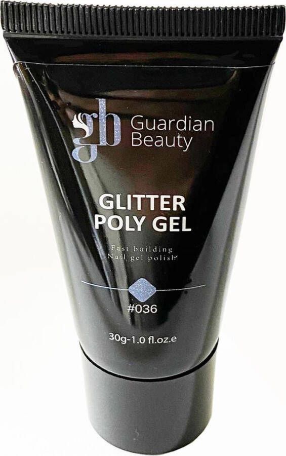 Guardian Beauty Polygel Polyacryl Gel Kleur Glitter Lichtblauw 30gr Gel nagellak Fantastische glans en kleurdiepte UV en LED-uithardbaar Kunstnagels en natuurlijke nagels