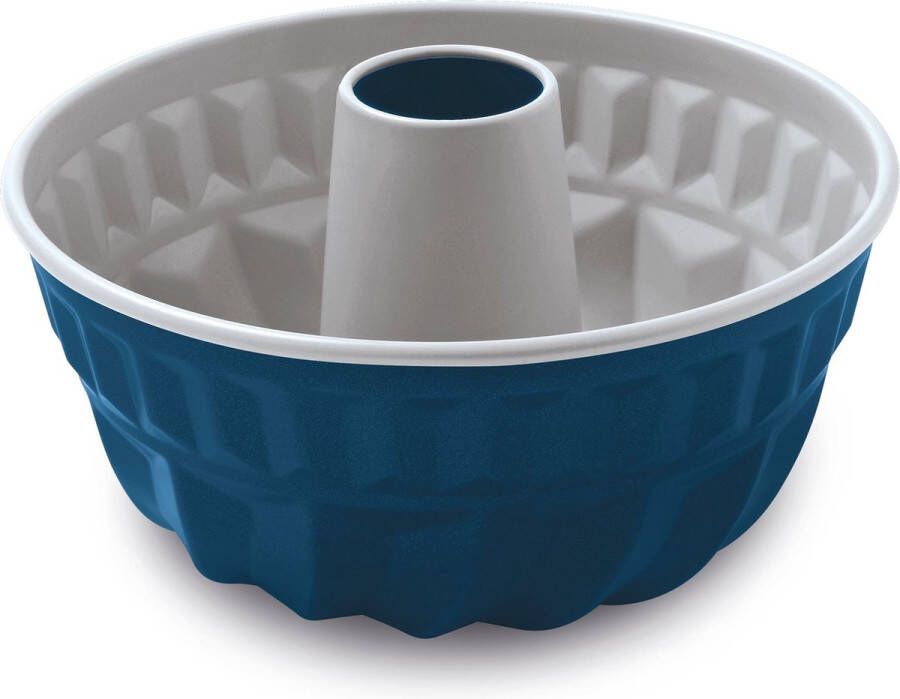 Guardini Xbake Tulband Bakvorm Cakeblik Taartvorm Cakevorm Tulband Bakvorm 23 cm Staal Blauw & Zilver